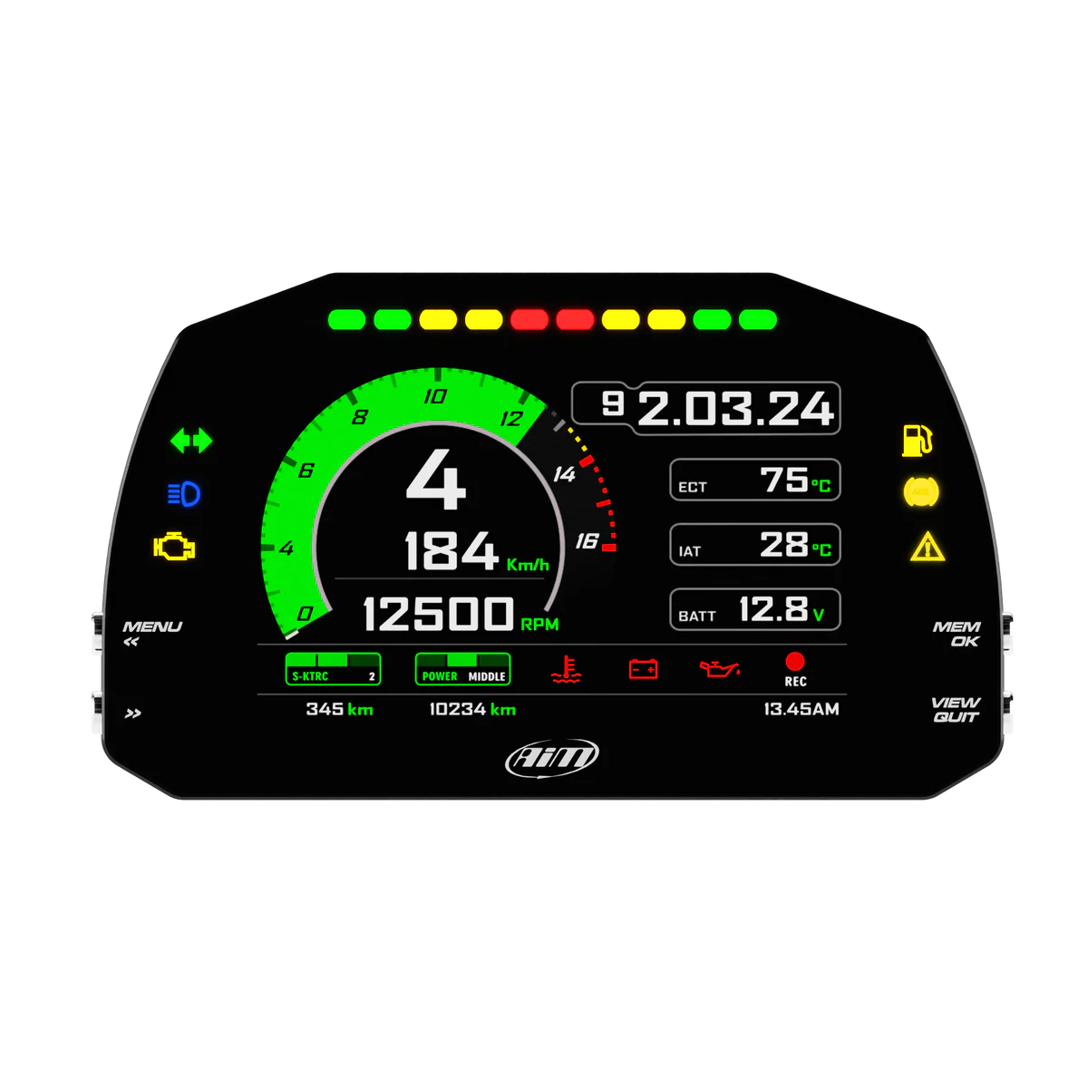 Aim MXK10 Kawasaki Ninja ZX-10R Plug & Play Dash Logger