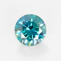 blue-green moissanite round brilliant