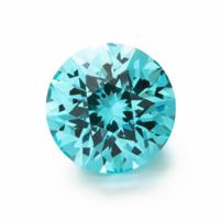 vibrant blue-green lab yag round cut