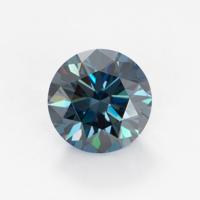 blue moissanite round brilliant