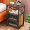 1 x Henry Rustic Wood Bedside Table