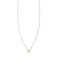 Pave Diamond Letter M Initial Necklace