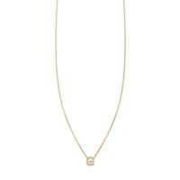 Pave Diamond Letter G Initial Necklace