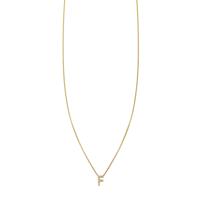 Pave Diamond Letter F Initial Necklace