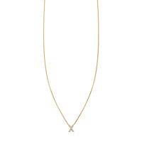 Pave Diamond Letter X Initial Necklace