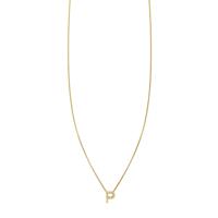Pave Diamond Letter P Initial Necklace
