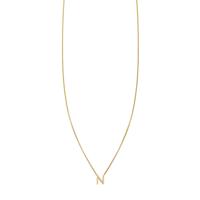 Pave Diamond Letter N Initial Necklace