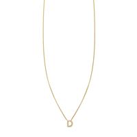 Pave Diamond Letter D Initial Necklace