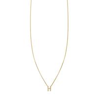 Pave Diamond Letter H Initial Necklace