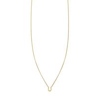 Pave Diamond Letter U Initial Necklace