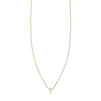 Pave Diamond Letter T Initial Necklace