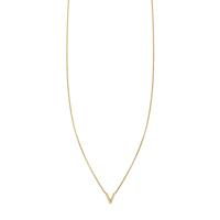Pave Diamond Letter V Initial Necklace