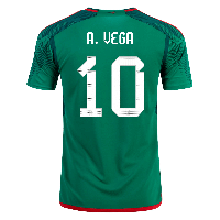adidas 2022-23 Mexico Home Jersey - Green-Red (A. Vega)