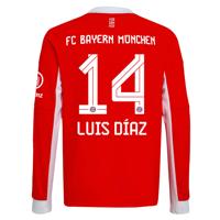 adidas 2025-26 Bayern Munich Men's Stadium Home Long-Sleeve Soccer