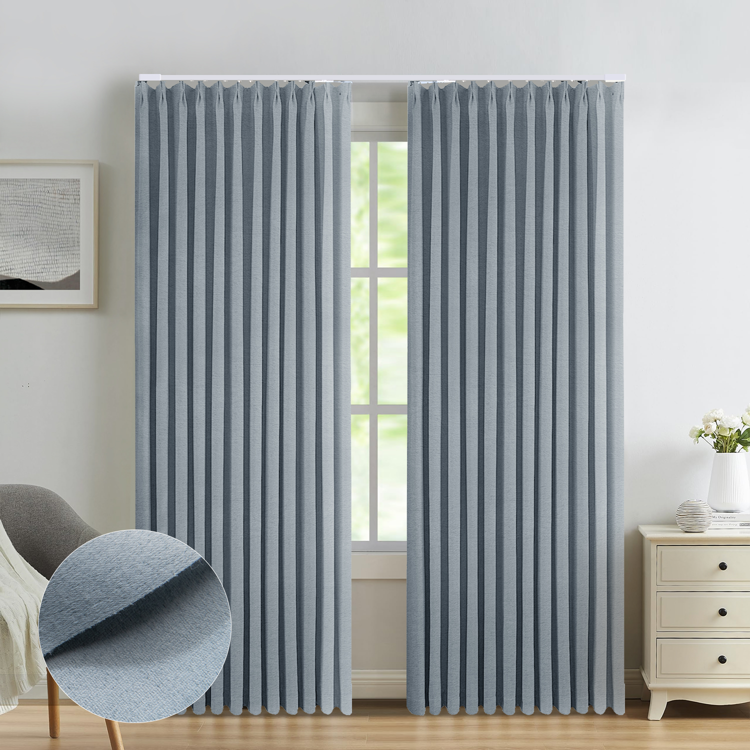 SmartWings Motorized 93% Blackout Drapery – Demeter Collection